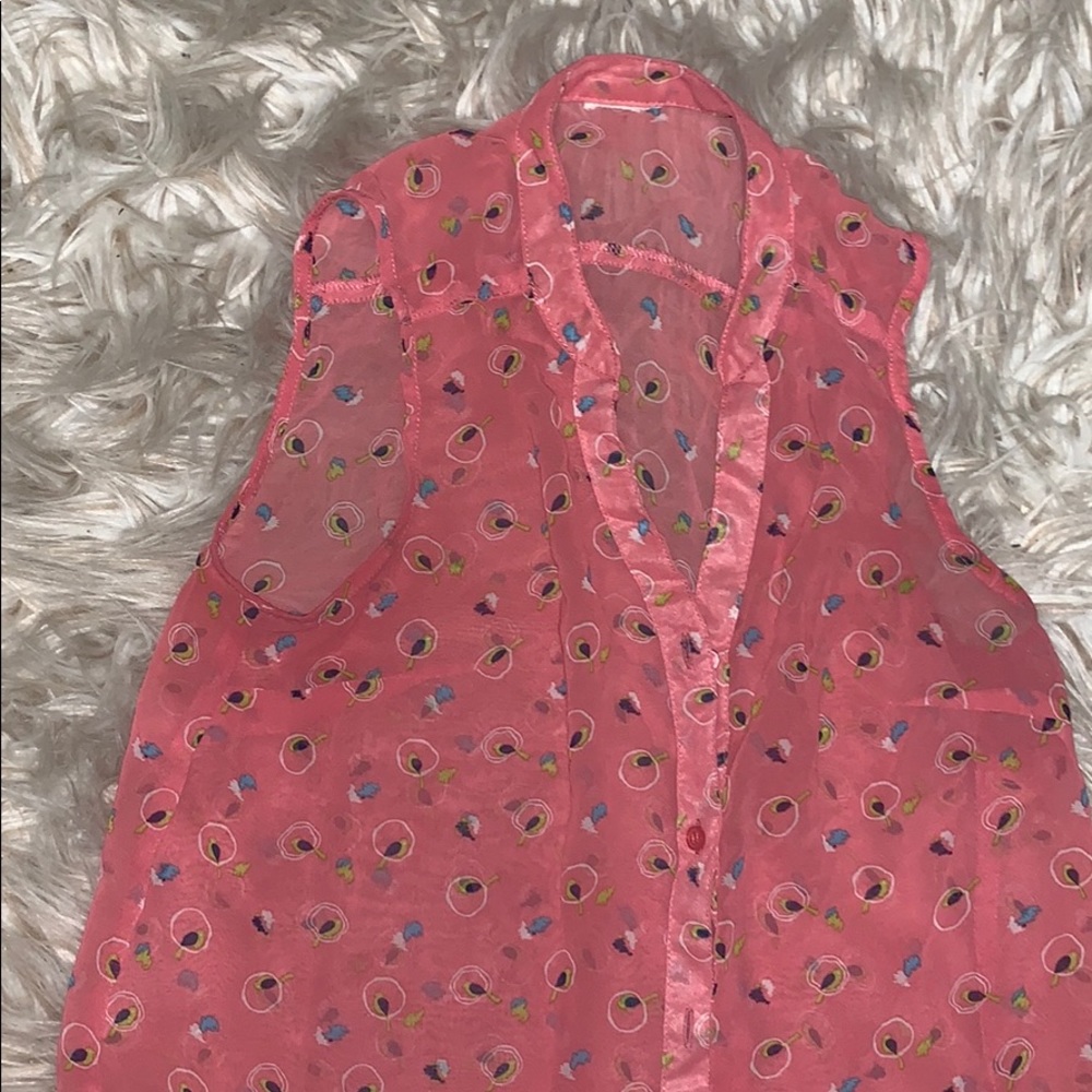 See through button up
